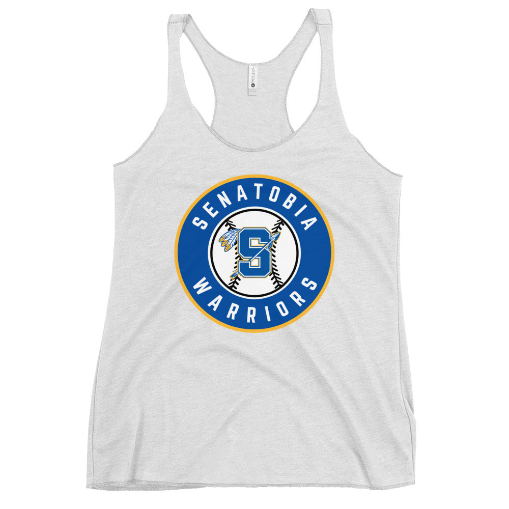 Performance | Thin Racerback Tank Top | Senatobia Warriors Baseball | Badge Logo