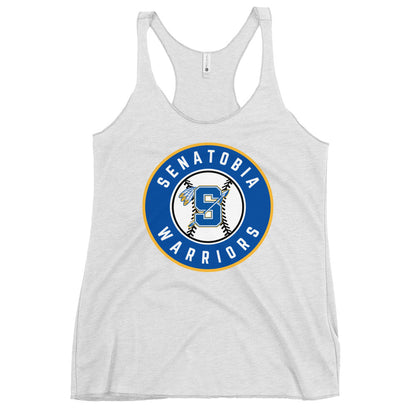 Performance | Thin Racerback Tank Top | Senatobia Warriors Baseball | Badge Logo