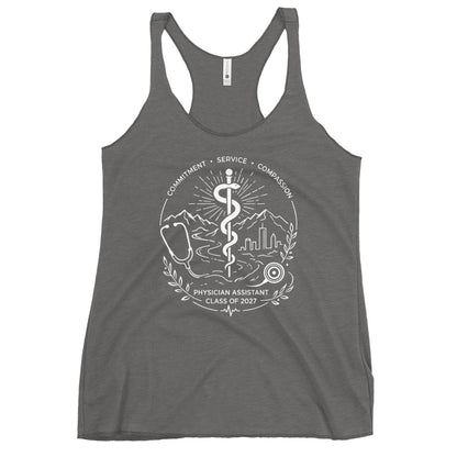 Performance | Thin Racerback Tank Top | Trine PA program | Crest Logo