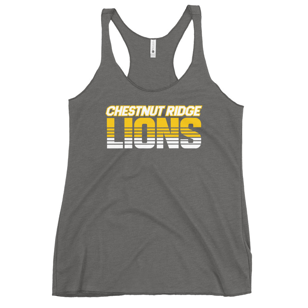Performance | Thin Racerback Tank Top | Chestnut Ridge Lions Football | Script Logo