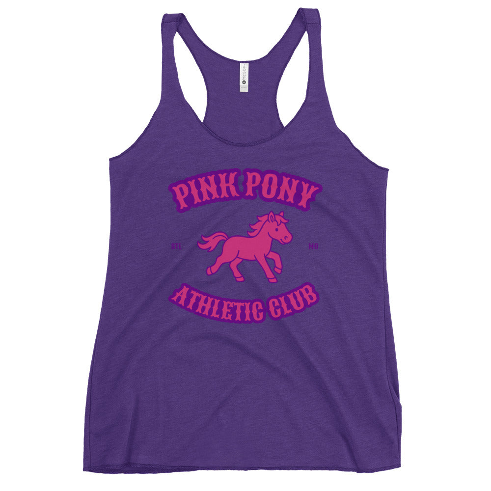 Performance | Thin Racerback Tank Top | Pink Pony Athletic Club | Crest Logo
