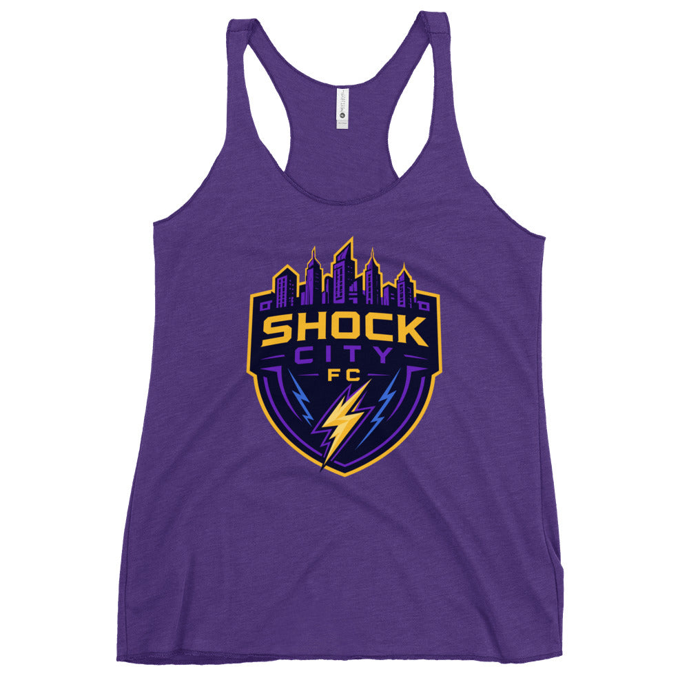 Performance | Thin Racerback Tank Top | Shock City FC | Crest Logo