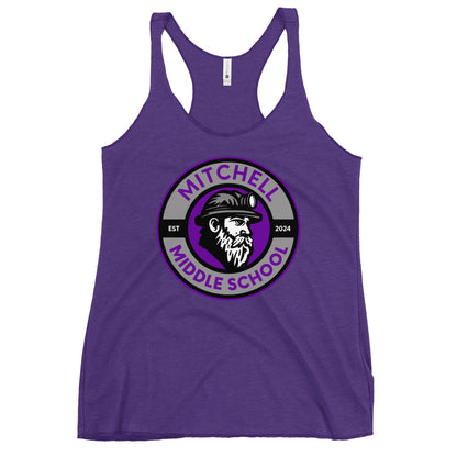 Performance | Thin Racerback Tank Top | Mitchell Middle School Softball | Badge Logo