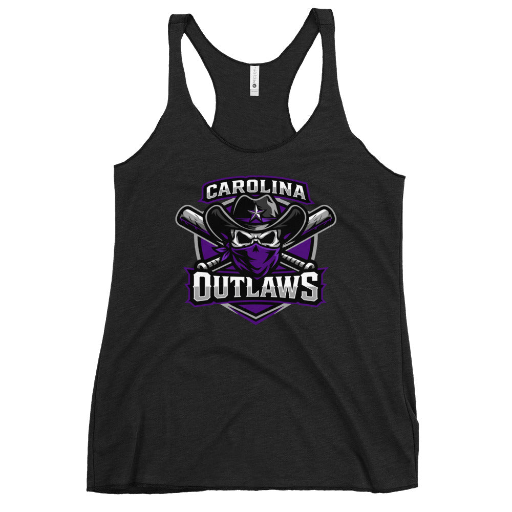Performance | Thin Racerback Tank Top | Carolina Outlaws Baseball | Shield Logo