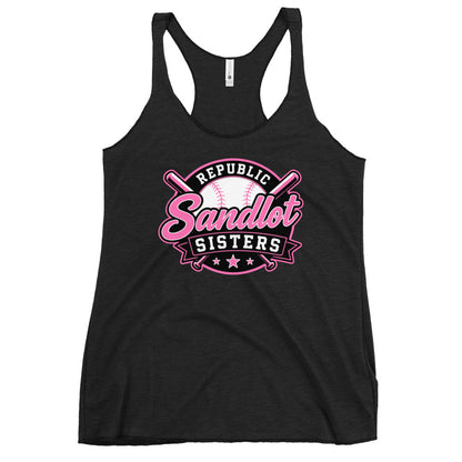 Performance | Thin Racerback Tank Top | Sandlot Sisters | Badge Logo