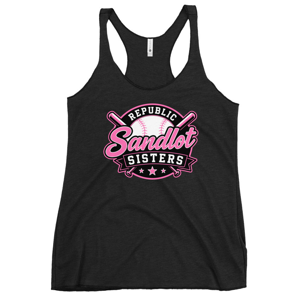 Performance | Thin Racerback Tank Top | Sandlot Sisters | Badge Logo