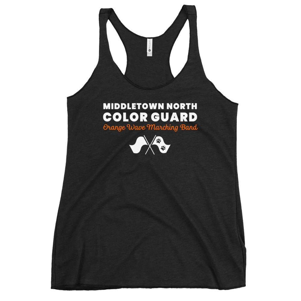 Performance | Thin Racerback Tank Top | Orange Wave Marching Band | Modern Script Logo