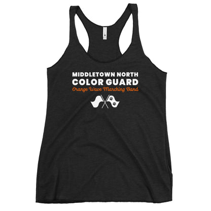 Performance | Thin Racerback Tank Top | Orange Wave Marching Band | Modern Script Logo