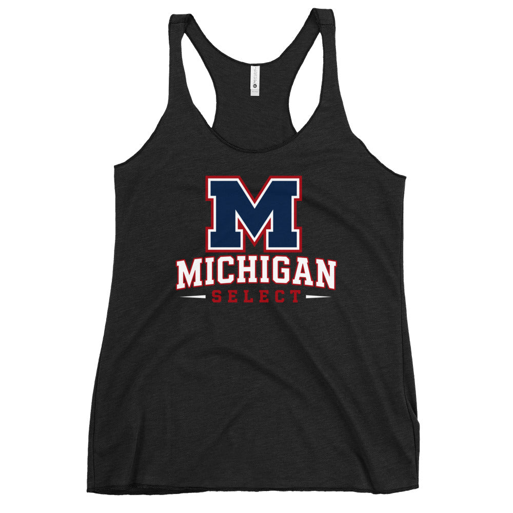 Performance | Thin Racerback Tank Top | Michigan Select Baseball | Emblem Logo