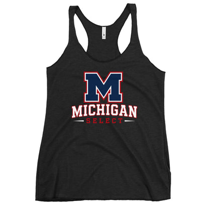 Performance | Thin Racerback Tank Top | Michigan Select Baseball | Emblem Logo