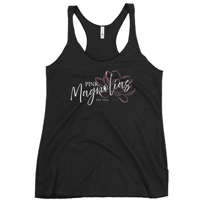 Performance | Thin Racerback Tank Top | Pink Magnolias Dance | Modern Script Logo
