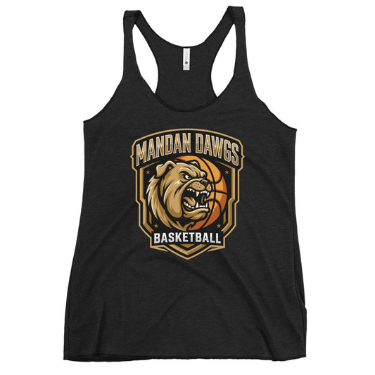Performance | Thin Racerback Tank Top | Mandan Dawgs Basketball | Shield Logo