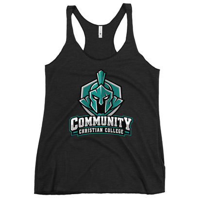 Performance | Thin Racerback Tank Top | Community Christian College | Vanguard Athletic Logo