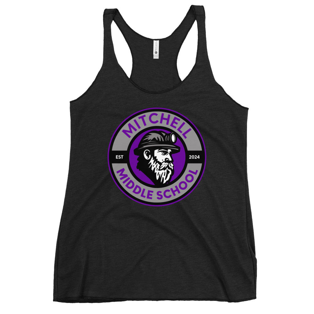 Performance | Thin Racerback Tank Top | Mitchell Middle School Softball | Badge Logo