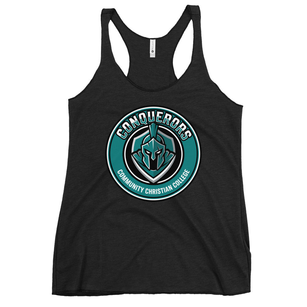 Performance | Thin Racerback Tank Top | Community Christian College | Badge Logo
