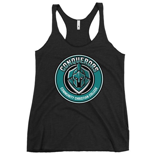 Performance | Thin Racerback Tank Top | Community Christian College | Badge Logo