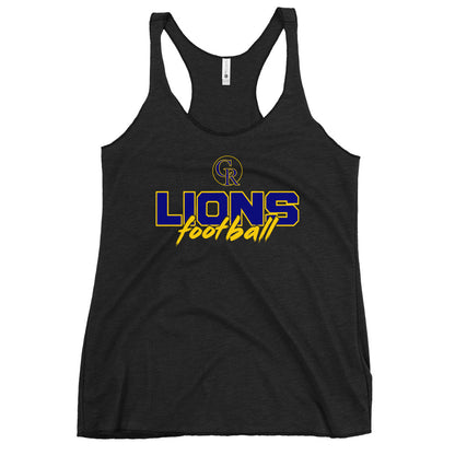 Performance | Thin Racerback Tank Top | Chestnut Ridge Lions Football | Vanguard Logo