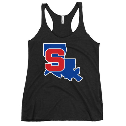 Performance | Thin Racerback Tank Top | Louisiana Slam Baseball | Crest Logo