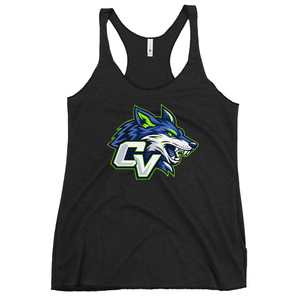 Performance | Thin Racerback Tank Top | Cumberland Valley Coyotes Football | Crest Logo