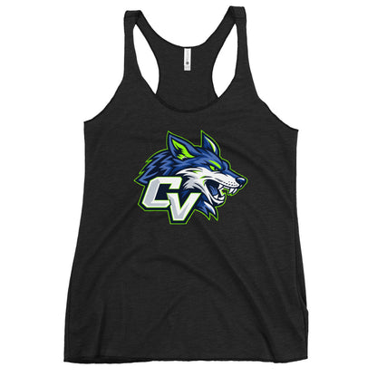 Performance | Thin Racerback Tank Top | Cumberland Valley Coyotes Football | Crest Logo