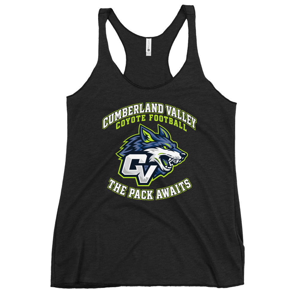 Performance | Thin Racerback Tank Top | Cumberland Valley Coyotes Football | Emblem Logo