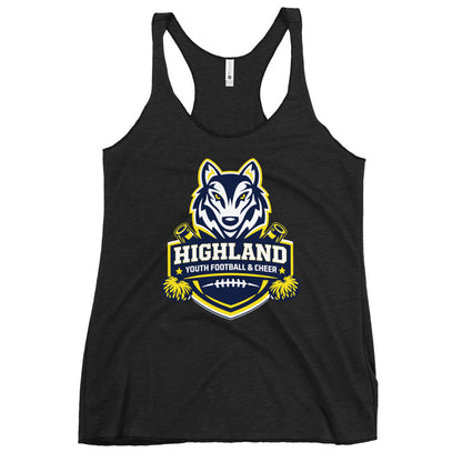 Performance | Thin Racerback Tank Top | Highland youth football and cheer | Emblem Logo