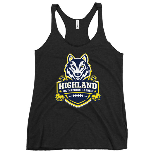 Performance | Thin Racerback Tank Top | Highland youth football and cheer | Emblem Logo