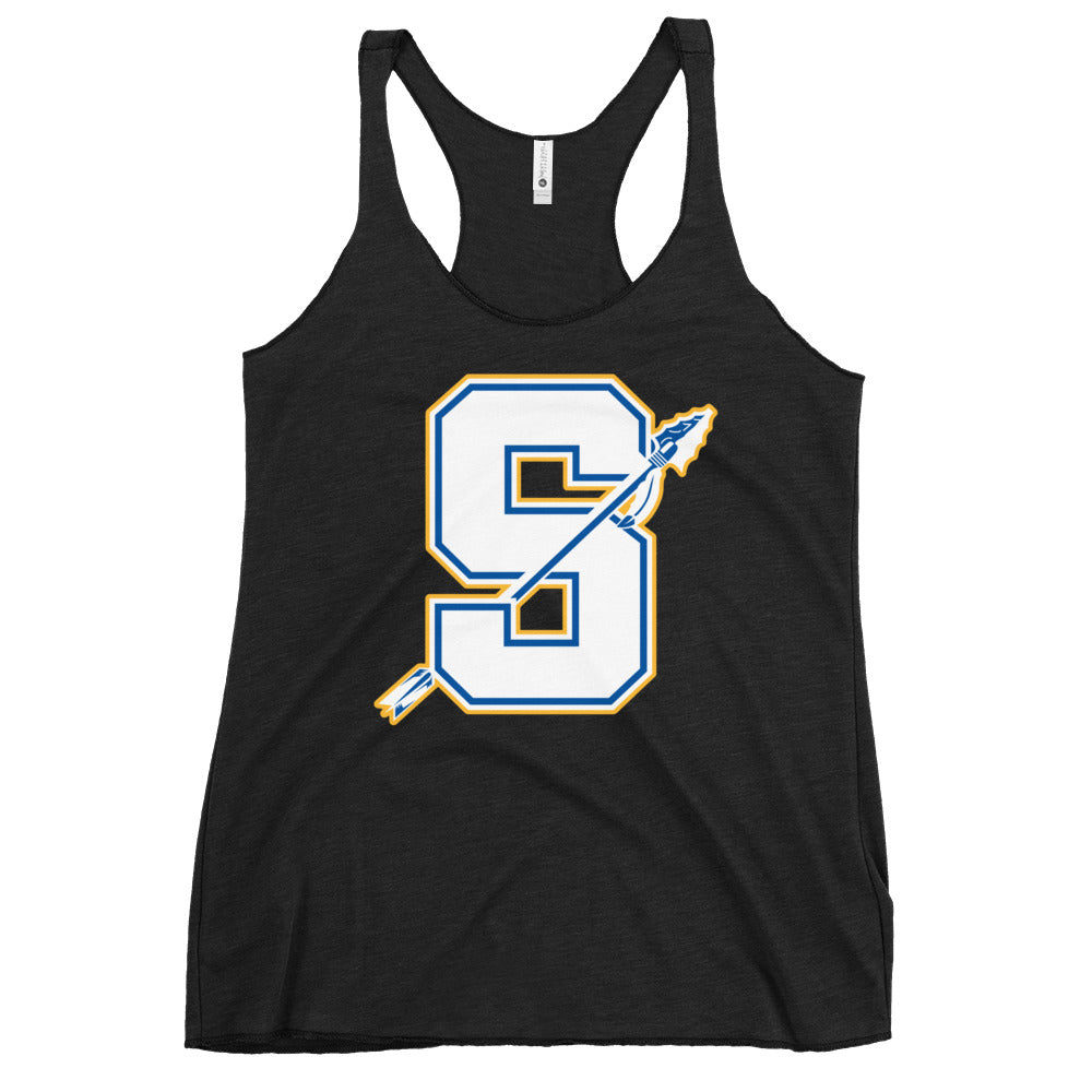 Performance | Thin Racerback Tank Top | Senatobia Warriors Baseball | Crest Logo