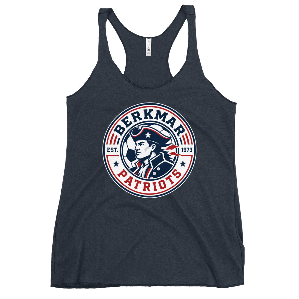 Performance | Thin Racerback Tank Top | Berkmar High School Soccer | Badge Logo