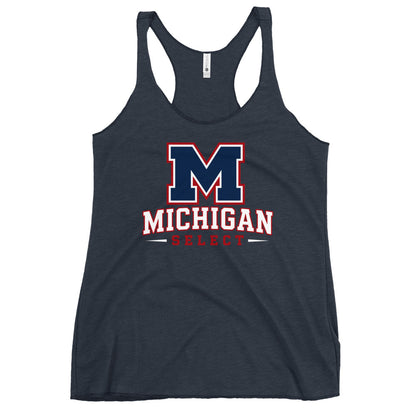 Performance | Thin Racerback Tank Top | Michigan Select Baseball | Emblem Logo