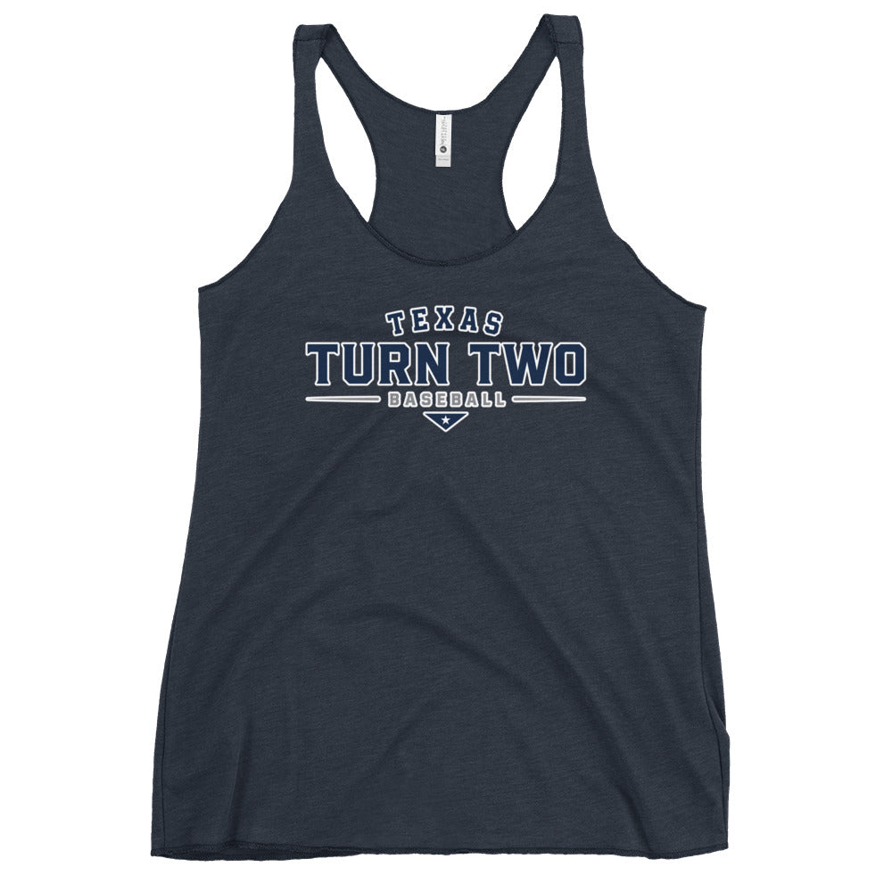 Performance | Thin Racerback Tank Top | Texas Turn Two Baseball | Modern Script Logo