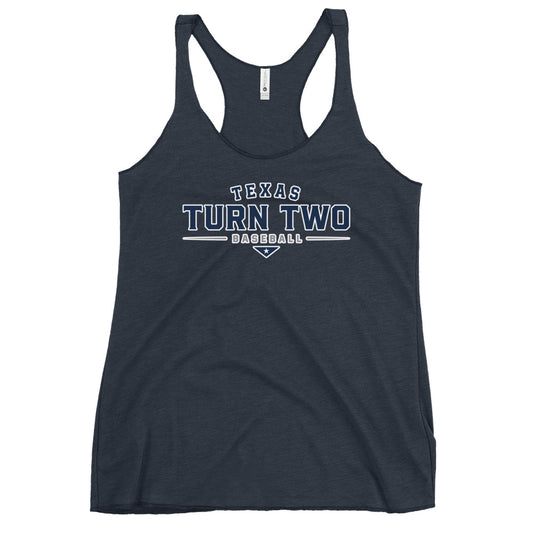 Performance | Thin Racerback Tank Top | Texas Turn Two Baseball | Modern Script Logo