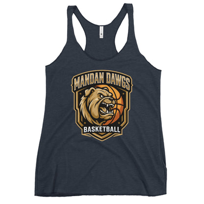 Performance | Thin Racerback Tank Top | Mandan Dawgs Basketball | Shield Logo