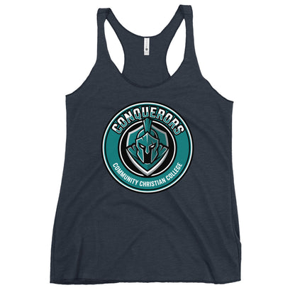 Performance | Thin Racerback Tank Top | Community Christian College | Badge Logo