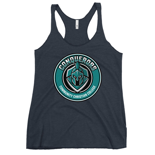 Performance | Thin Racerback Tank Top | Community Christian College | Badge Logo
