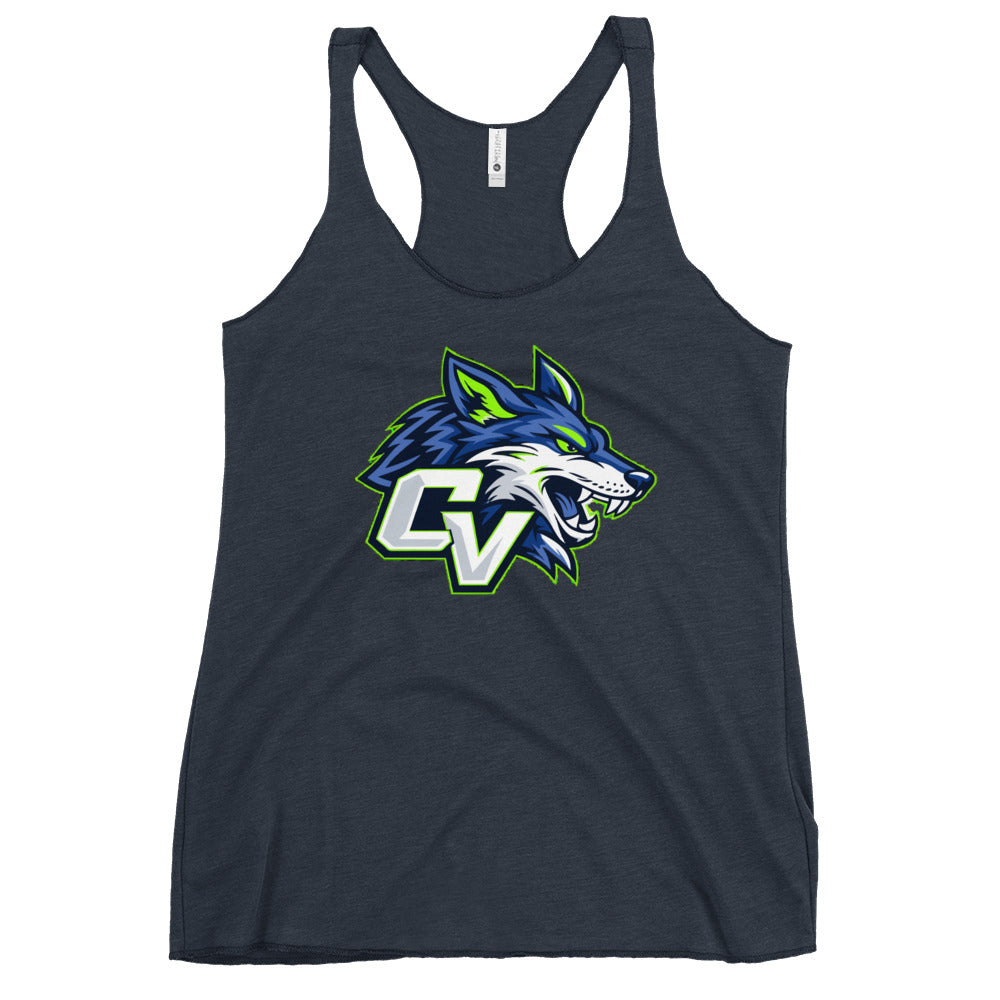 Performance | Thin Racerback Tank Top | Cumberland Valley Coyotes Football | Crest Logo