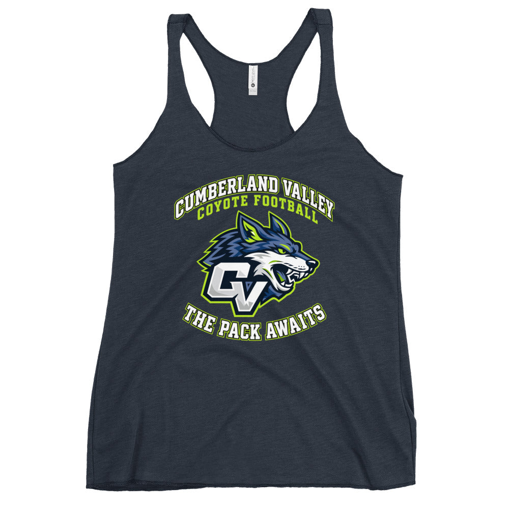 Performance | Thin Racerback Tank Top | Cumberland Valley Coyotes Football | Emblem Logo