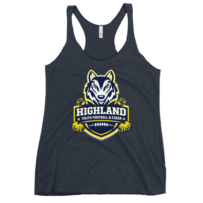 Performance | Thin Racerback Tank Top | Highland youth football and cheer | Emblem Logo