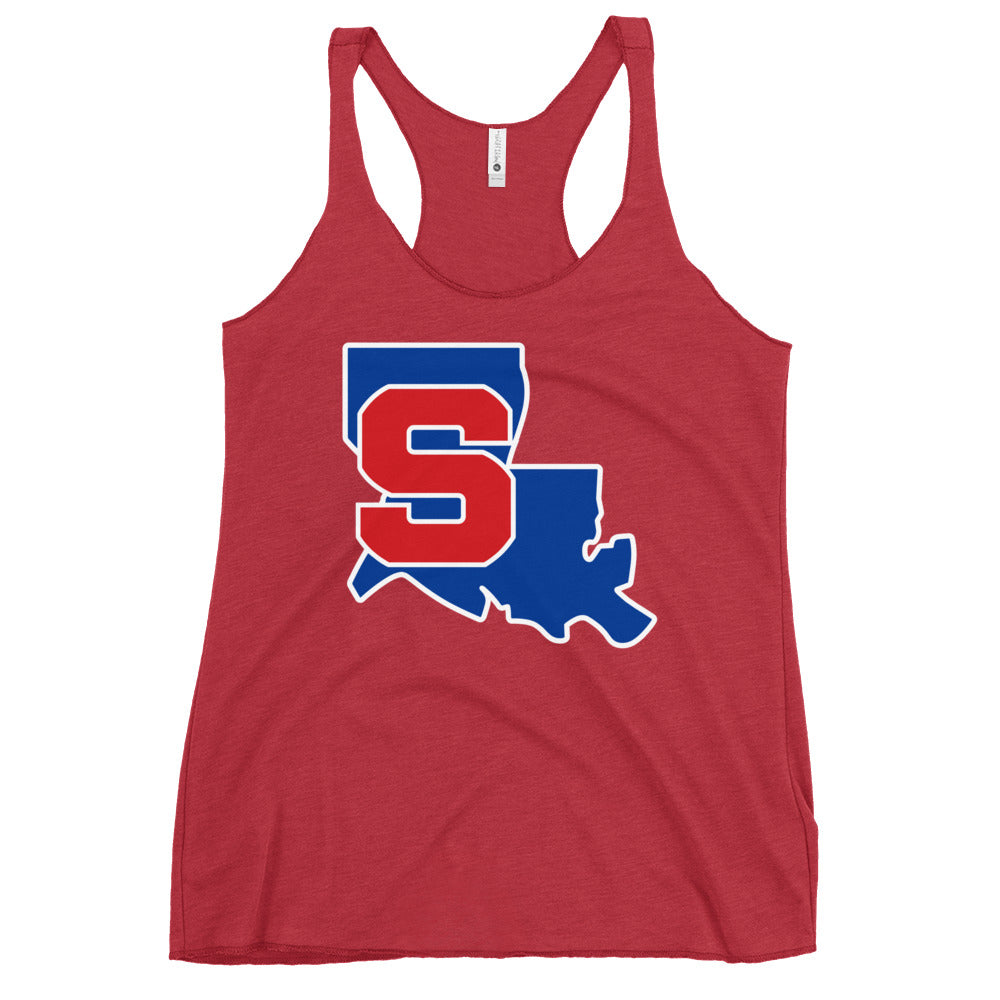 Performance | Thin Racerback Tank Top | Louisiana Slam Baseball | Crest Logo