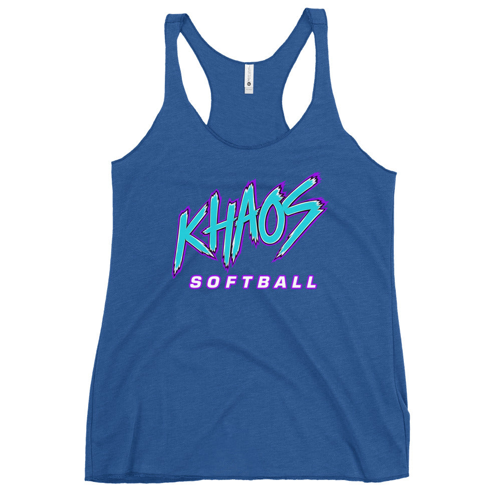 Performance | Thin Racerback Tank Top | Khaos Softball | Atlhetics Logo