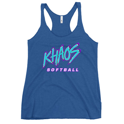 Performance | Thin Racerback Tank Top | Khaos Softball | Atlhetics Logo
