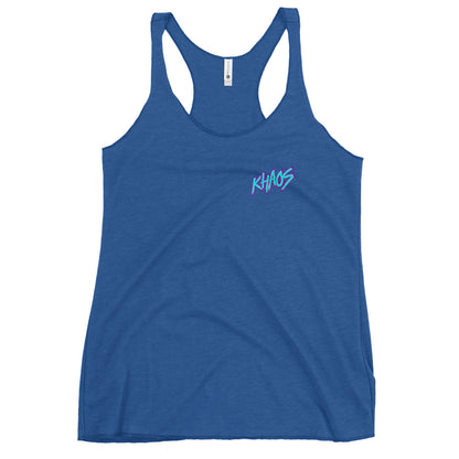 Performance | Thin Racerback Tank Top | Khaos Softball | Script Logo