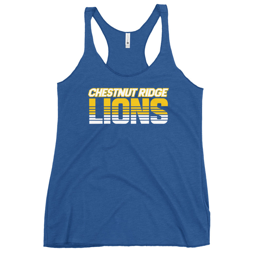 Performance | Thin Racerback Tank Top | Chestnut Ridge Lions Football | Script Logo