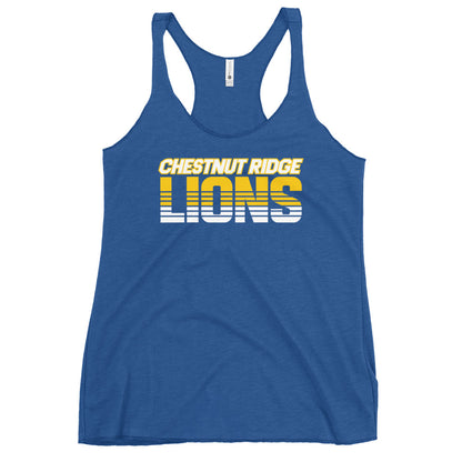 Performance | Thin Racerback Tank Top | Chestnut Ridge Lions Football | Script Logo