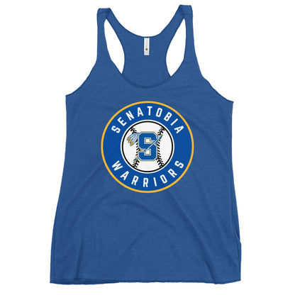 Performance | Thin Racerback Tank Top | Senatobia Warriors Baseball | Badge Logo
