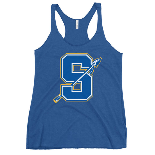 Performance | Thin Racerback Tank Top | Senatobia Warriors Baseball | Lettermark Logo