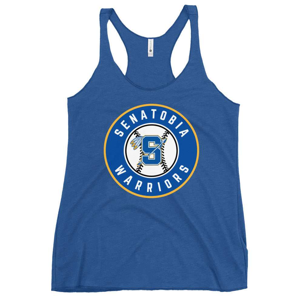 Performance | Thin Racerback Tank Top | Senatobia Warriors Baseball | Badge Logo