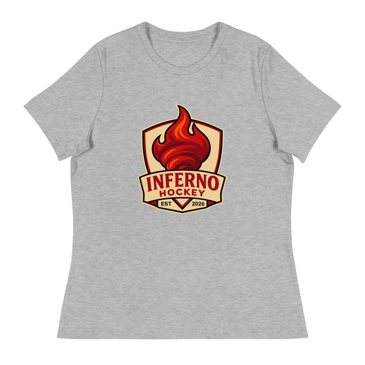 Performance | Women's Relaxed T Shirt | Inferno Hockey | Crest Logo