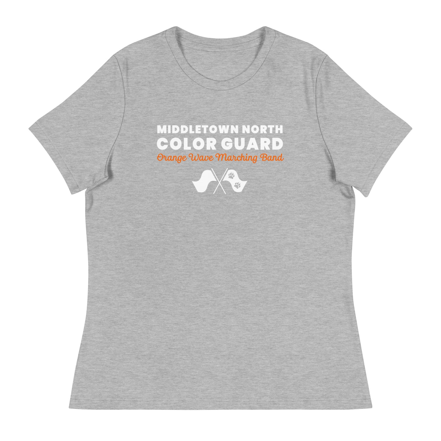 Performance | Women's Relaxed T Shirt | Orange Wave Marching Band | Modern Script Logo