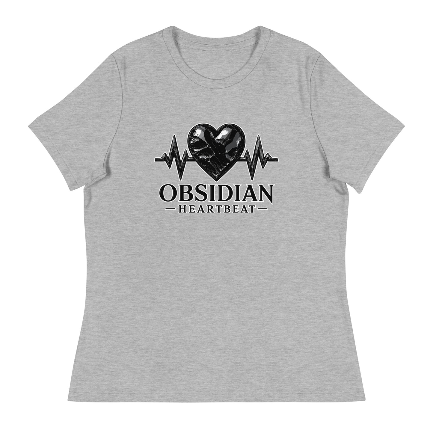 Performance | Women's Relaxed T Shirt | Obsidian Heartbeat | Pulse Athletics Logo